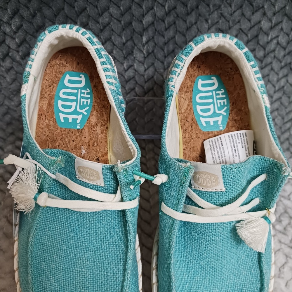 Hey Dude Wendy Funk Coastal Jute Women's Sneakers Shoes Ceramic Blue Size 6 - Picture 6 of 10